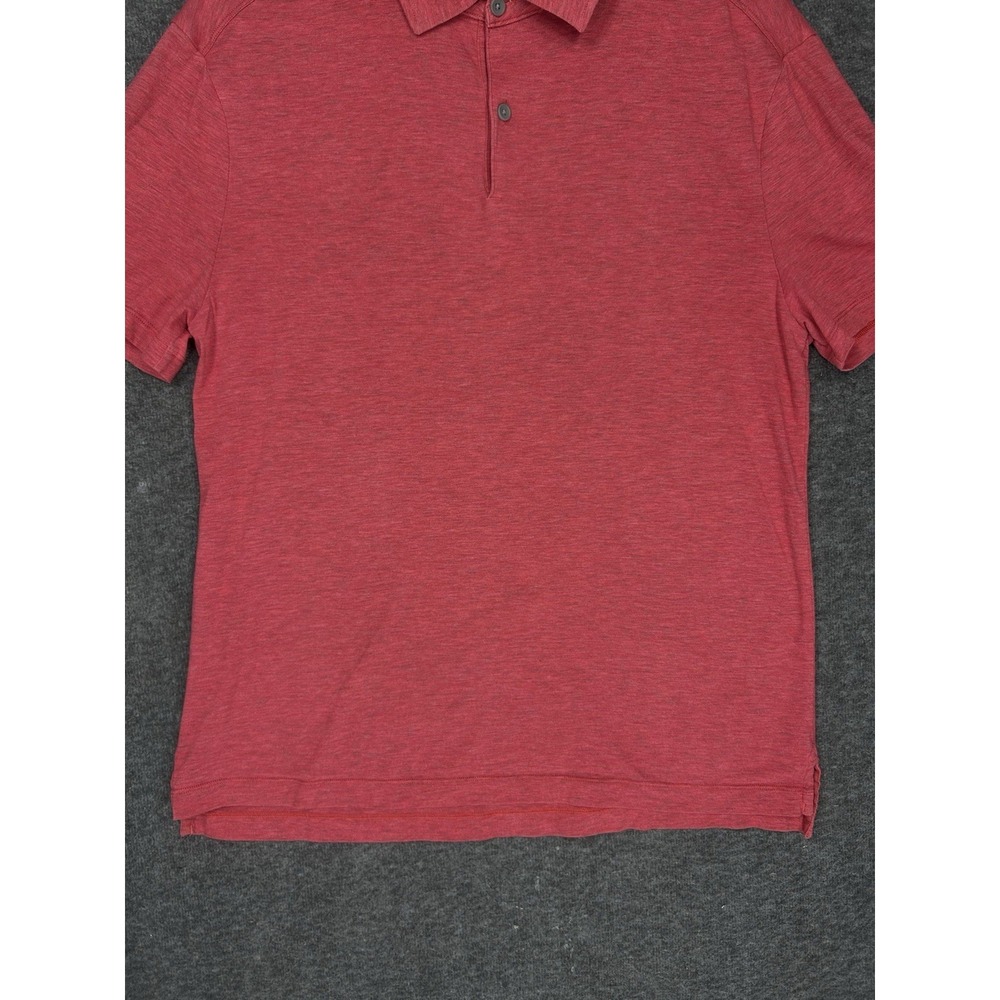 Lululemon Evolution Polo Shirt Mens M Heather red Golf Short sleeve - Picture 5 of 10